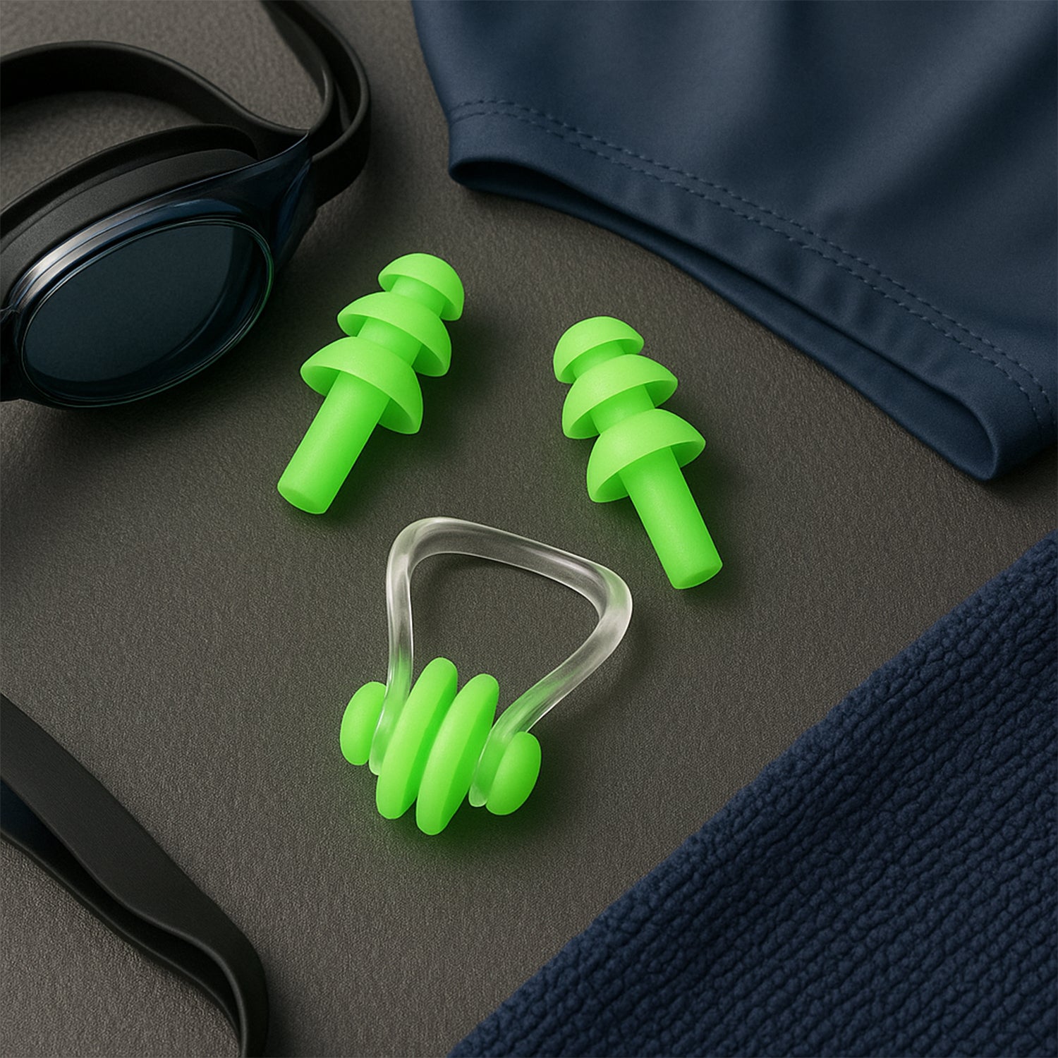 Swimming Earplugs and Nose Clip Set (3 Pc) Swimming Earplugs and Nose Clip Set (3 Pc)